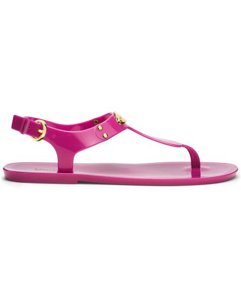 michael kors women's plate jelly sandals soft pink|michael kors jelly thong sandals.